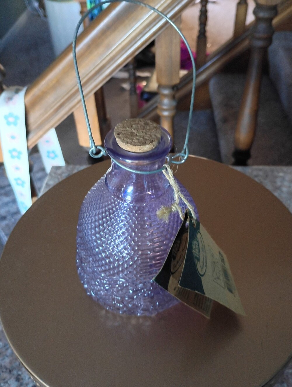 Esscherts Design, Hobnail Glass Wasp Trap, NWT, Purple/Silver Handle